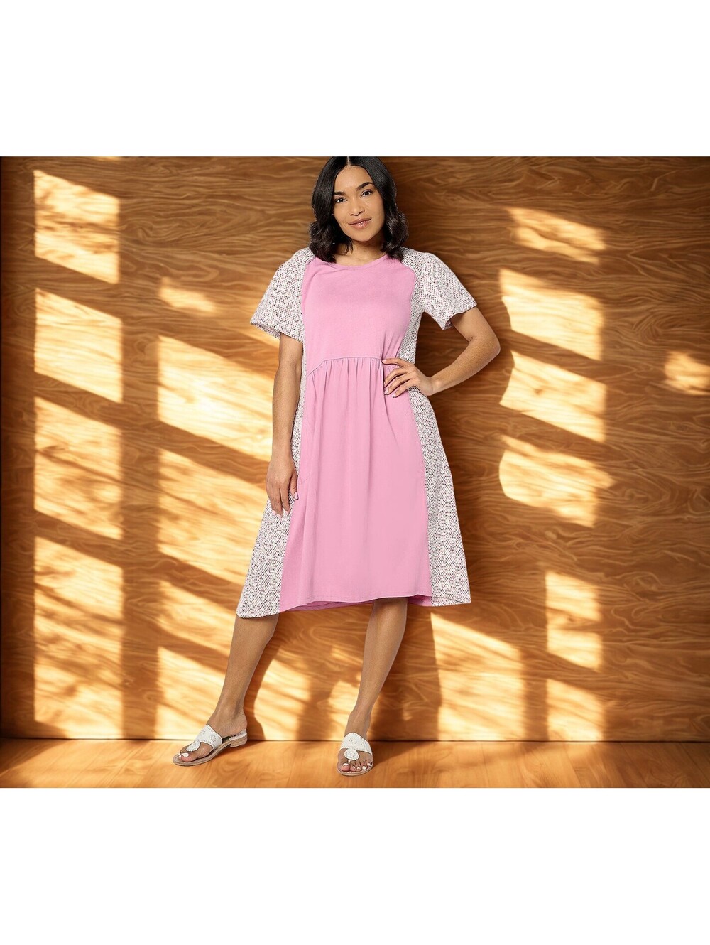LOGO by Lori Goldstein Petite Dress with Schiffli Embroidery Size XXSP